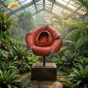 Escultura de <span class=keywords><strong>Flor</strong></span> de la Muerte (Rafflesia Arnoldii) de Fibra de Vidrio para Decoración de Parques Temáticos, Ambiente Artístico de Selva Tropical Simulada - Product Image 3
