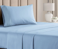 Ensemble de draps en microfibre 4 pièces à poches profondes personnalisées de couleur unie