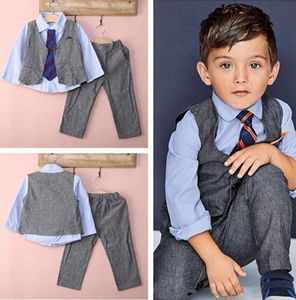 ชุดเสื้อผ้าเด็กผู้ชายสไตล์คลาสสิก 4 ชิ้น ชุดสูทสำหรับเด็กผู้ชาย - Product Image 4