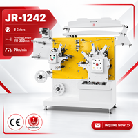 Machine d'impression flexographique industrielle JR-1242, imprimante d'étiquettes à ruban six couleurs, fonctionnement stable, fourniture directe d'usine, homologuée CE