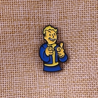 Broche en émail personnalisée Fallout 4 Vault Boy, badge métallique Burna Boy Cosplay, technique de moulage
