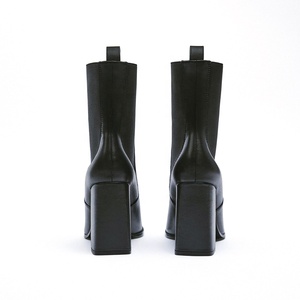 בתוספת גודל חדש סגנון שחור עור מפוצל גבוהה העקב מחודד הבוהן שמנמן דק העקב קרסול מגפי נשים - Product Image 4