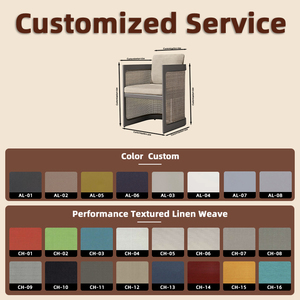 Silla de Comedor Moderna y Resistente para Exteriores, Estructura de Aluminio, Tejido de Ratán, Cojín Impermeable de Secado Rápido, para Sala de Estar, Villas, Hoteles, Terrazas - Product Image 2