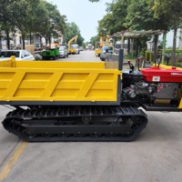 Dumper sur chenilles certifié CE de 3 tonnes avec chenilles en caoutchouc épaissies, transporteur sur chenilles, camion benne hydraulique