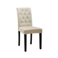 Chaise de salle à manger traditionnelle de luxe rembourrée en tissu, dossier haut avec oreilles, pieds en métal, blanc riz, pour villa et entrepôt
