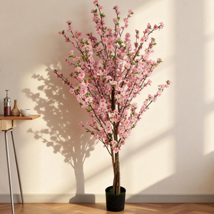 Árbol de Flores de Durazno Artificial de 180 cm, Flores de <span class=keywords><strong>Seda</strong></span> Artificiales, Flores de Tacto Real para Regalo, Boda, Hogar, Jardín, Fiesta, Decoración de Cumpleaños - Product Image 2