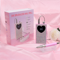 Machine à ongles électrique sans fil 35000 tr/min pour ongles en acrylique, forme cœur, lime électrique portable, ponceuse à pédicure sans fil