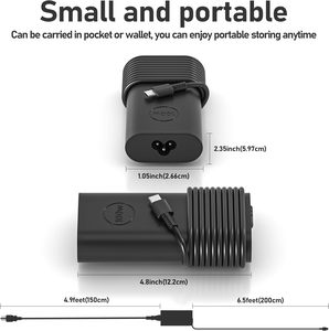 Chargeur de voyage USB-C 100W avec entrée 120V pour ordinateur portable Precision 3541 3560 3561 <span class=keywords><strong>3580</strong></span> 5770 5680 XPS 14 9440 et ordinateur de bureau - Product Image 6