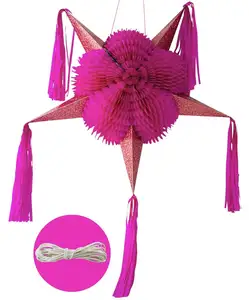 Thêm Lớn Gấp Mexico Sao Pinata Cầu Vồng Tổ Ong Lễ hội Đảng Treo Trang Trí