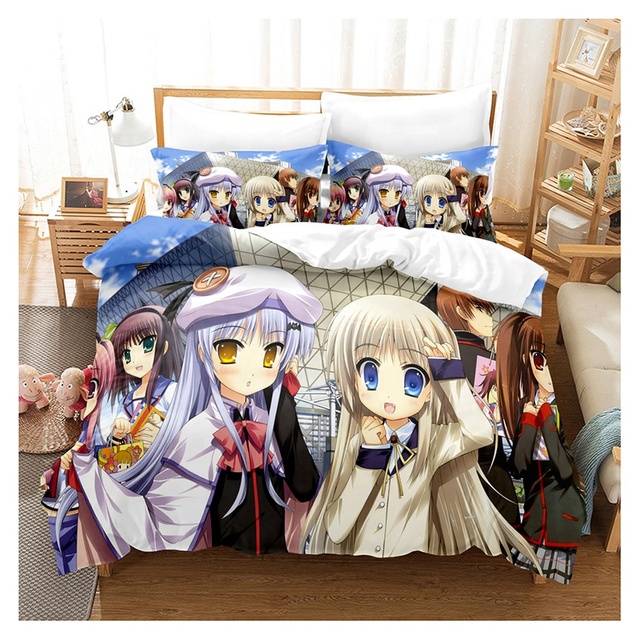 Princess Girls Bedroom Cute Cartoon 3D Printed Comforter Cover Bed Sheet 3pcs Bedding Set