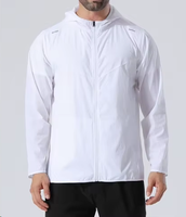 Logo personnalisé en vrac Nouveau design Zip up Outdoor Running Sport Wear Veste coupe-vent en polyester Automne Veste mince pour hommes