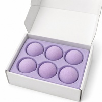 Bombe de bain effervescente à la lavande violette naturelle, parfum apaisant, bain relaxant, coffret cadeau de 6 pièces, vente en gros, OEM ODM personnalisé, 100g