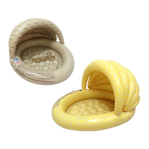 Bể bơi bơm hơi cho trẻ em bể bơi mái chèo dày với tán in đại dương PVC Kích thước 35x43inch - Product Image 2