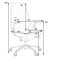 Chaise de bureau ergonomique pivotante JORI, cadre en aluminium, cuir véritable, chaise de visiteur pour salle d'attente