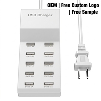 Chargeur de téléphone portable intelligent 10 ports USB 5V 2A adaptateur de voyage multi-ports pour prise ue/US pour écouteur d'appareil photo d'ordinateur portable