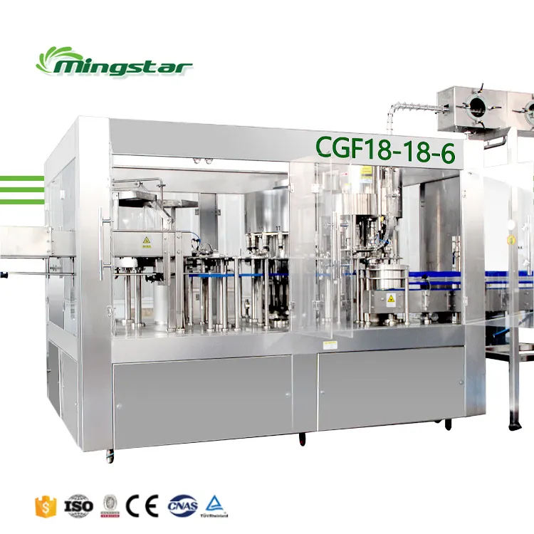 Mingstar CGF14-12-5 set automatico completo 5000bph di riempimento di bottiglie d'acqua su piccola scala macchina per tappare il riempimento di liquidi mach