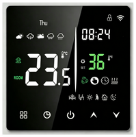Termostato Inteligente con Pantalla Táctil y Wi-Fi para Calefacción por Suelo Radiante, Diseño Plegable, Sistemas de Caldera Hidrónica, Operación Android, 90V-240V, Color Negro
