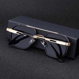 Occhiali da <span class=keywords><strong>Sole</strong></span> Partagas all'Ingrosso, Design Retrò con Logo Personalizzato, Montatura Morbida Quadrata a Doppio Ponte, Cerniera a Molla, Protezione UV400 per Uomo - Product Image 4