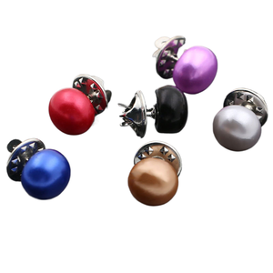Anti-dérapant avec perle clou cardigan petite broche ronde boutons décoratifs de chemise sans couture - Product Image 1