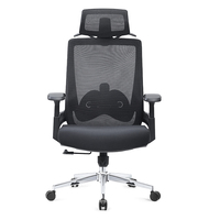 Chaise de bureau exécutive de haute qualité, réglable, luxueuse, avec accoudoirs en tissu, ergonomique, dossier pivotant en maille, soutien lombaire