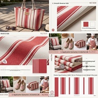 Tissu en toile polyester rayé bordeaux imprimé sur mesure, 6oz-16oz, imperméable, robuste, pour rideaux d'extérieur, chaises longues, maison, filles