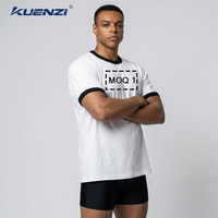 T-shirt Kuenzi à col rond, coupe classique, logo personnalisé, patchwork de couleurs, 93% coton, 7% élasthanne, 250 GSM, doux, durable, pour hommes