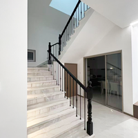 Balustres d'escalier en métal noir de 14 mm au design moderne, en fer forgé massif, adaptés aux systèmes de balustrades d'escalier intérieurs en bois et en fer