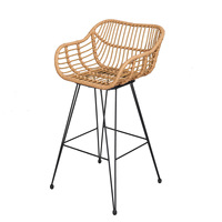 Bar extérieur chaise en rotin bar décontracté Net célébrité tabouret haut café Restaurant chaise en rotin vente en gros
