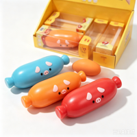 Jouet Squishy en forme de saucisse cochon mignon, jouet anti-stress souple à presser, boîte de présentation en gros