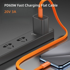 Câble de charge rapide PD60W en alliage de zinc à 48 brins tressés plats 3A pour <span class=keywords><strong>iPhone</strong></span> Samsung Huawei et Xiaomi - Product Image 3