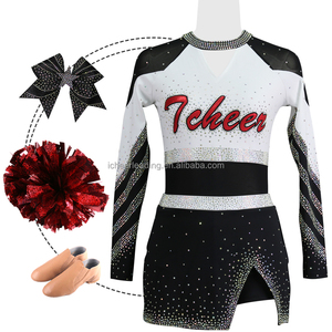 Uniformes de pom-pom girl en strass avec uniforme de haute qualité pour les pom-pom girls - Product Image 4