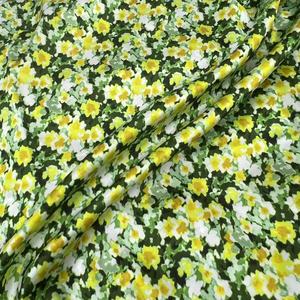 Up-to-Date màu vàng màu xanh lá cây hoa in satin vải 95% polyester 5% spandex mềm mượt căng cho cô gái 'ngủ Dresses - Product Image 5