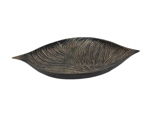 Bandeja de Metal Antigua de Lujo Premium con Forma de Hoja para Aperitivos y Fiestas, Elegante Bandeja para Servir y Decoración del Hogar - Product Image 3