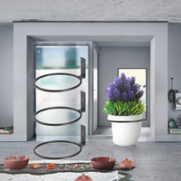 Support de pot de fleurs en métal chromé pliable, support mural minimaliste pour plantes, décoration de jardin
