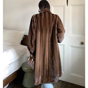Cappotti in pelliccia di volpe di lusso lunghi marrone a lunghezza intera 2025 americano <span class=keywords><strong>Plus</strong></span> con tasche per le donne - Product Image 6