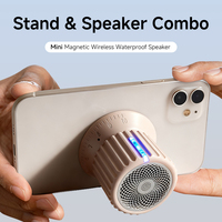 Altavoz Inalámbrico con Imán y Resistencia al Agua IPX-5, Compatible con Soporte para Teléfono V5.3 y Computadora, para Uso en Interiores y Exteriores
