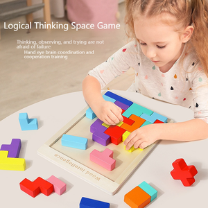 Set <span class=keywords><strong>di</strong></span> Puzzle in legno 3D blocchi russi impilamento blocchi MDF <span class=keywords><strong>giochi</strong></span> educativi per bambini <span class=keywords><strong>di</strong></span> età compresa tra 2 e 4 anni - Product Image 5