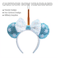 Nouvel Arrivage Bandeau pour Femme avec Oreilles de Souris à Nœud et Paillettes Couleur Bonbon, Accessoire Cheveux Mode pour Fête et Fiançailles, Style Personnage de Dessin Animé
