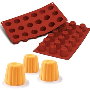 8-Piece Silicone Canele <b>Mold</b> Round Flower Shape Baking Tool For Dessert Cake Making - Product Image 3