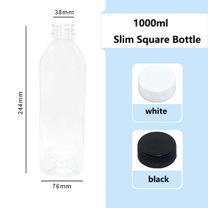 Chai nhựa trong suốt 32oz 1000ml 1 lít có nắp, cốc đựng đồ uống tái sử dụng, lọ, hộp đựng, chai nước ép rỗng, nắp chai - Product Image 2