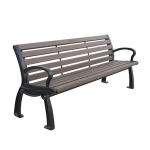 <span class=keywords><strong>Banc</strong></span> d'extérieur en bois <span class=keywords><strong>composite</strong></span> anti-corrosion avec lattes en plastique pour parcs, jardins publics et rues - Product Image 4