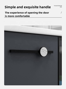 Juego de Muebles de Baño de Lujo Nórdico con Gabinete Flotante, Espejo de Diseño y Lavabo de Almacenamiento Impermeable - Product Image 6
