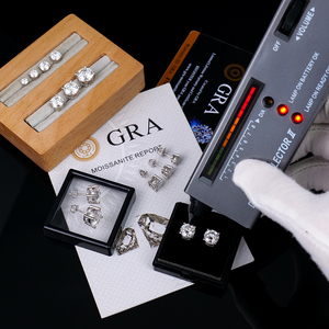 Pendientes de Moissanita: Pendientes de Plata de Ley con Moissanita Certificada D/VVS de Corte Brillante Redondo para Mujeres y Hombres - Product Image 6
