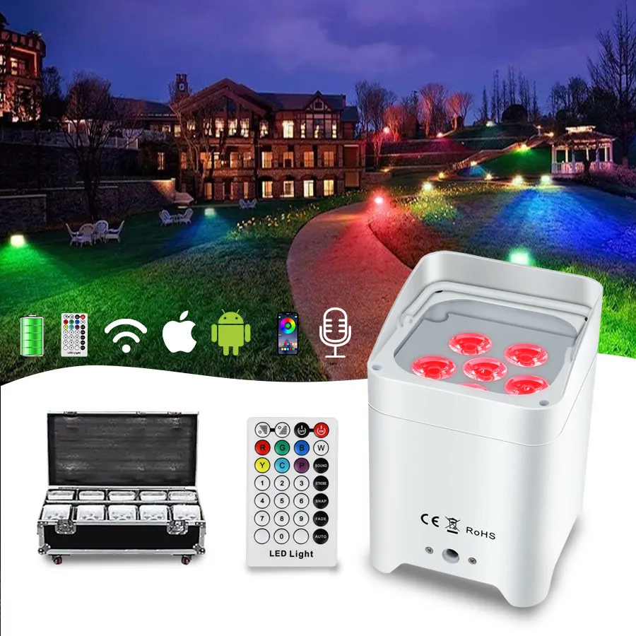 Valava Fabriek Prijs 6 Stuks 18W Rgbaw Uv Led Batterij Met Wifi Controller Uplight Bar Bruiloft