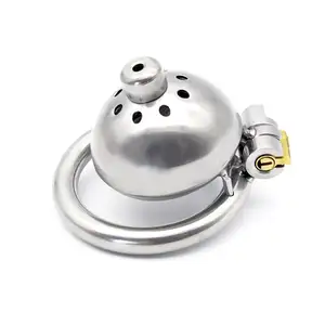 MOGlovers Male Slave Super Mini Chastity Cage Stainless Steel Chastity Device Penis Cage Cock Ring With Lock Sex Toys For Men BD