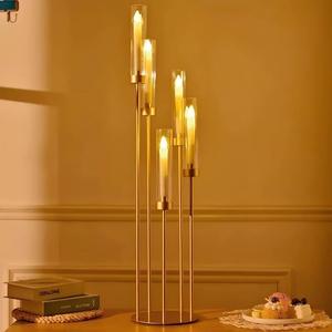 ของตกแต่งโต๊ะงานแต่งงาน แจกันดอกไม้เหล็กสีทอง งานแฮนด์เมด กันน้ำ ทรงสูง หลายหัว สำหรับใส่เทียน ตกแต่งคริสต์มาส อีสเตอร์ - Product Image 2