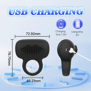 YLOVE Zachte siliconen penisring met 10 vibratiemodi voor vertraagde ejaculatie bij mannen - seksspeeltje voor volwassenen - Product Image 6