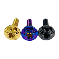 Titane Torx M6 grandes vis à tête à bride coloré TC4 GR5 alliage décoratif boulons à capuchon rotatif pour moto vélo
