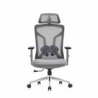 Chaise de bureau ergonomique au design moderne, base en acier inoxydable, accoudoirs et appui-tête – Idéale pour la maison, le bureau, les réunions, multifonctionnelle et exécutive