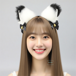 E0001 Japanse Stijl Cosplay Hoofdband Schattige Kat Oor Hoofdband Feest Hoofdband Met Vlinderdas En Vlinders - Product Image 1